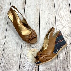 Apt 9 Brown Faux Leather and Patterned Bases